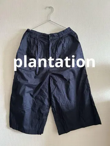 plantation 와이드 팬츠 네이비 코튼 100%