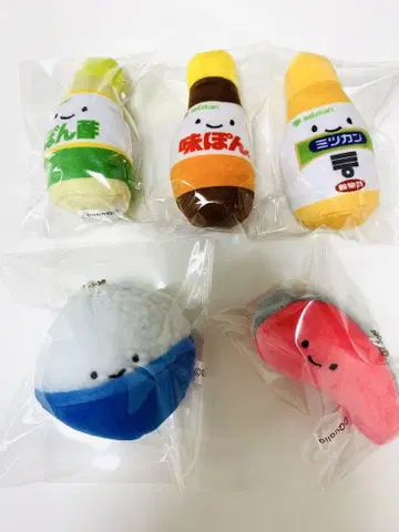 니코리노 봉제 인형 5종 세트 (아침 식사 2종, 미쓰칸 3종)