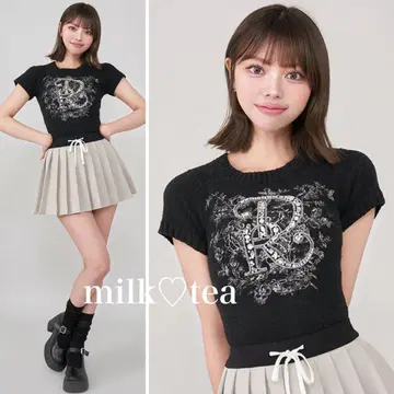 택 포함 새상품 다리치 DR 비쥬 플라워 니트 탑 블랙