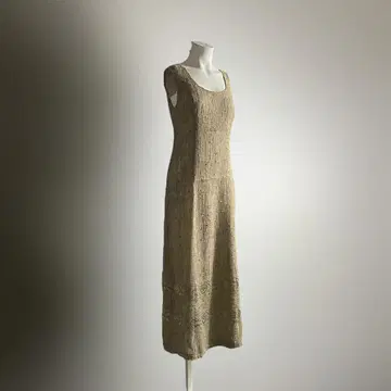 유럽 80s 90s 빈티지 원피스 자수 맥시 슬리브리스