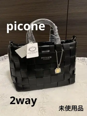picone 뜨개질 2way 백 토트 숄더 블랙