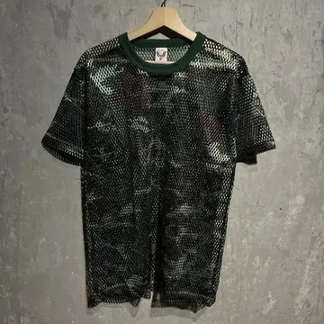 새상품 L 메쉬 반팔 티셔츠 우드랜드 카모플라주