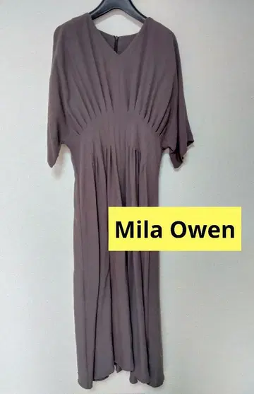 Mila Owen 미라 오웬 V 넥 허리 턱 롱 원피스