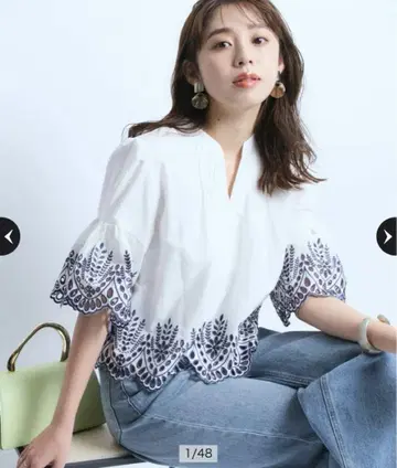 JUSGLITTY 배송 컷워크 레이스 블라우스