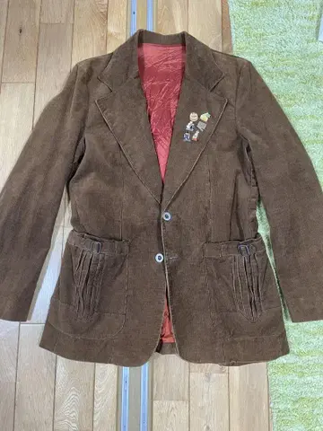 vintage 코듀로이 테일러드 자켓 브라운