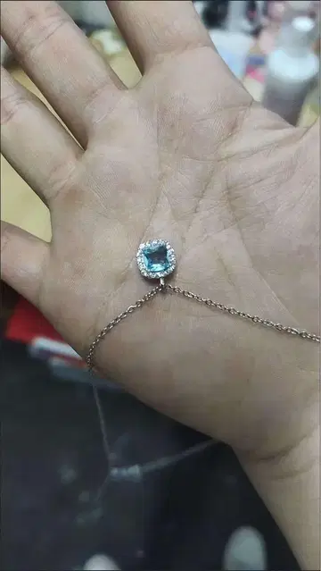 파란색 스톤 실버 팔찌