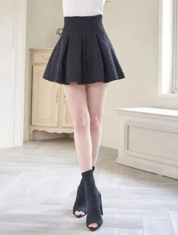 라메 트위드 하이 웨스트 플레어 스커트 Darich 다리치