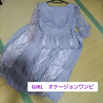 GIRL 레이스&쉬폰 플리츠 롱 플레어 원피스