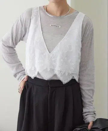 omekashi 레이스 프린지 뷔스티에