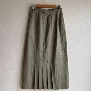 린넨 롱 스커트 더스티 컬러 쇼와 빈티지 일본제