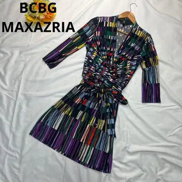 BCBG MAXAZRIA 원피스 S 올 패턴 7부 소매 무릎 기장