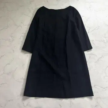 그랑마마도다 toro 원피스 린넨 A 라인 종아리 기장 블랙