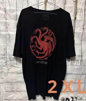 Game of Thrones 드래곤 티셔츠 2 XL 블랙 블랙 빅 사이즈