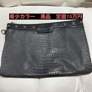 새상품급 레어 컬러 지미추 클러치백 크로코 무늬