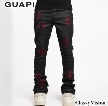 guapi 스키니 플레어 데님 32 블랙