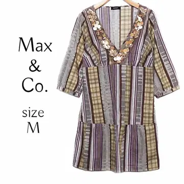Max&Co. (맥스앤코) 비즈 자수 7부 소매 쉬폰 튜닉
