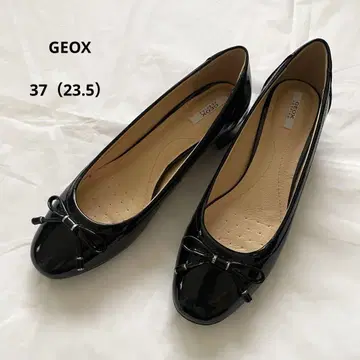GEOX 힐이 있는 발레 슈즈 에나멜 블랙 37 (23.5)