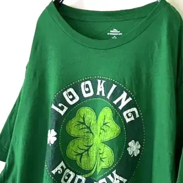 셀러브레이트 클로버 루킹 LUCK 티셔츠 XL 그린 그린 구제 의류