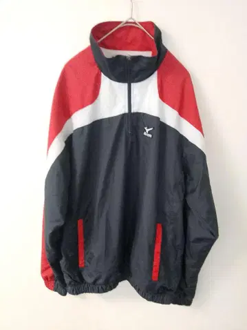 Mizuno 미즈노 하프 지퍼 나일론 자켓 M 블랙/레드