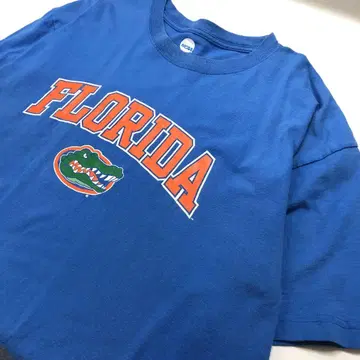 NCAA 플로리다 악어 애니멀 팀 로고 반팔 티셔츠 블루 L