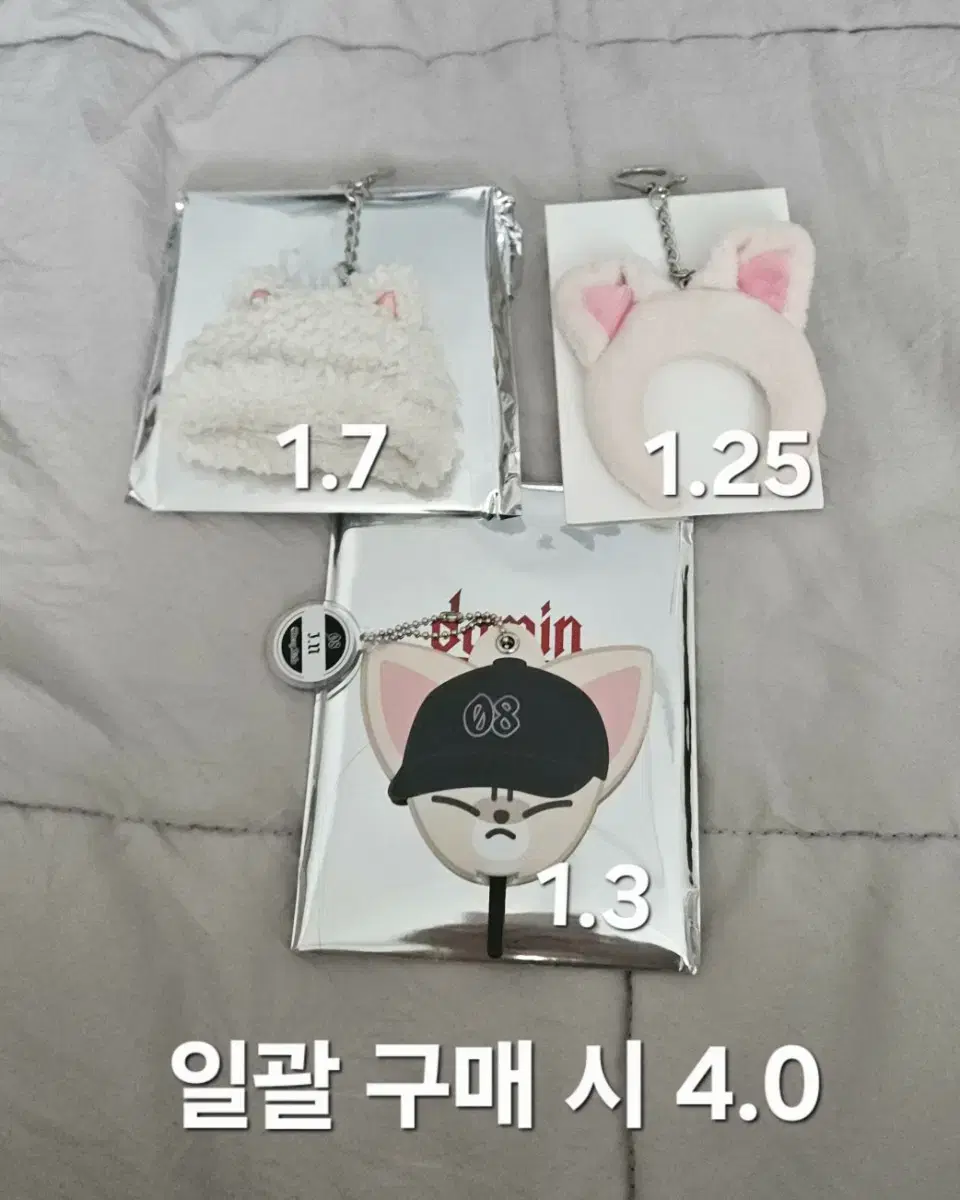 스트레이키즈 아이엔 폭시니 미니 보아캡 우치와 키링 토이월드 머리띠 일본