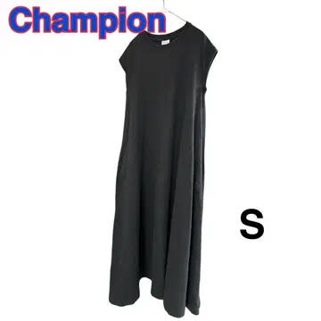 Champion 슬리브리스 롱 원피스 S 블랙