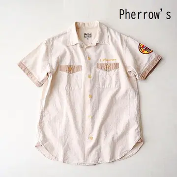 Pherrow's 페로우즈 자수 오픈 카라 셔츠 M 오픈 카라 볼링