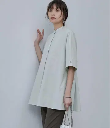 세탁 가능 빈티지 스팬 브로드 밴드 카라 셔츠 ICB