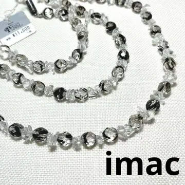 택 포함 새상품 imac Planet 모노톤 유리 롱 목걸이 12100엔