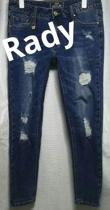 미사용 새상품 Rady 데미지 가공 스키니 데님