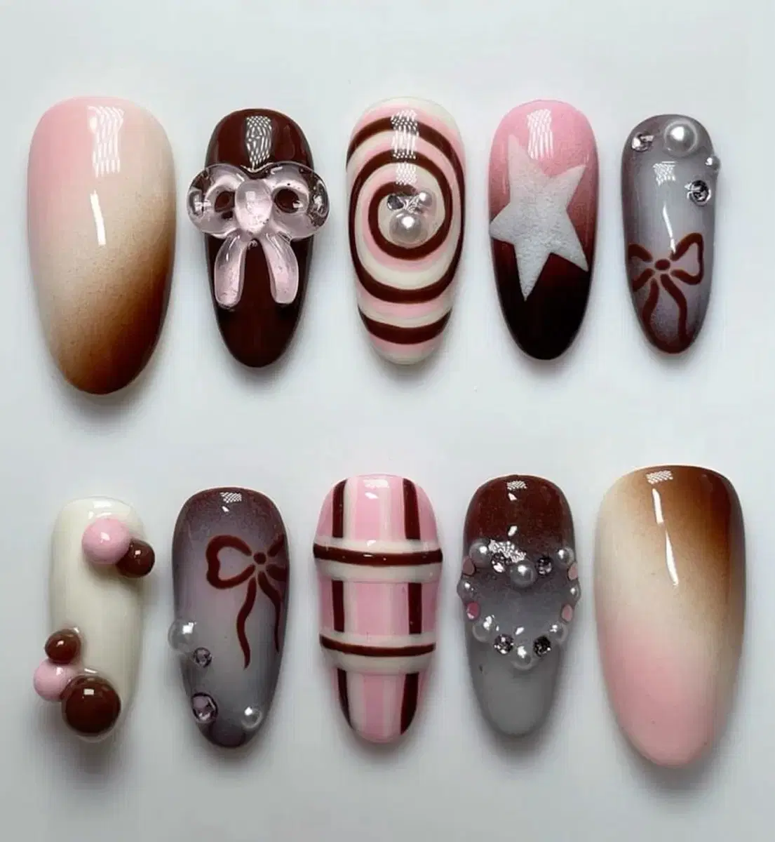 sugar cookie nail set 수제네일팁