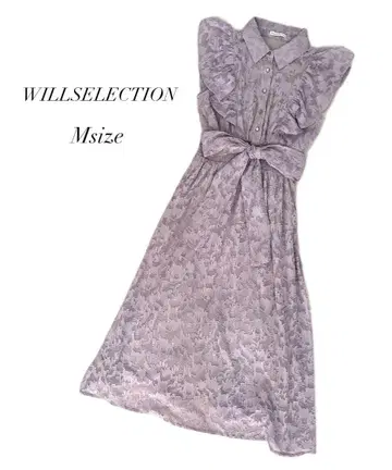 WILLSELECTION 라벤더 자카드 프릴 셔츠 원피스 M