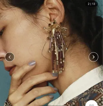 TODAYFUL 비즈 볼륨 귀걸이 퍼플 보라색 투데이풀