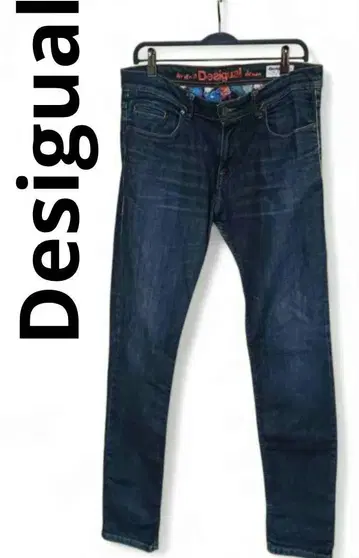Desigual 다크 블루 슬림 핏 데님 34인치