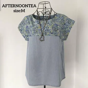 AFTERNOONTEA 리버티 코튼 블라우스 꽃무늬 절개 M