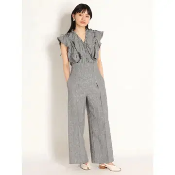SNIDEL 더블 프릴 블라우스 와이드 팬츠 셋업