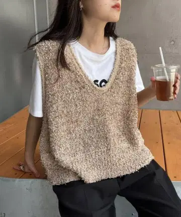 플래그 얀 크롭 베스트 CIAOPANIC TYPY