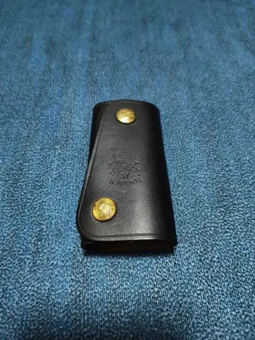 IL BISONTE 블랙 가죽 키 케이스