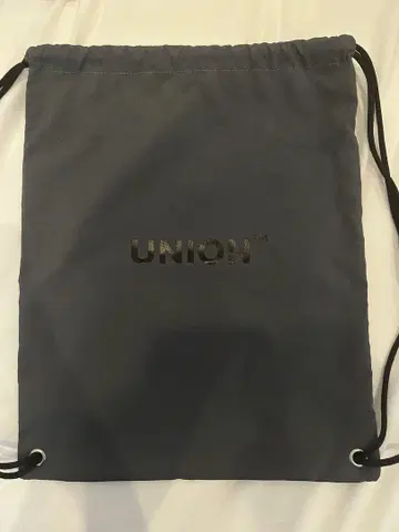 UNION 그레이 드로우 스트링 백 차콜
