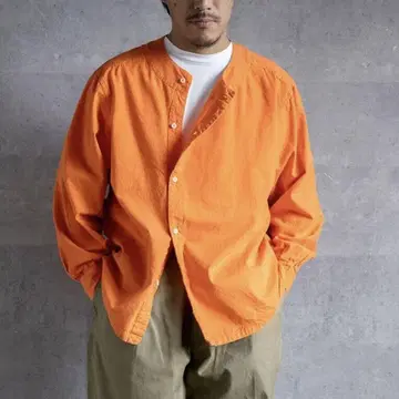 새상품 파머스 셔츠 오렌지 군용 프랑스 군 밀리터리 구제 의류 아메카지