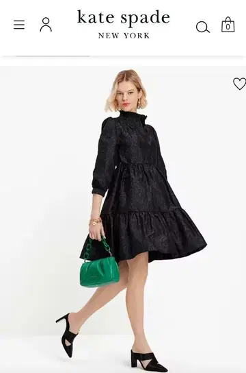 katespade 블랙 티어드 드레스 원피스