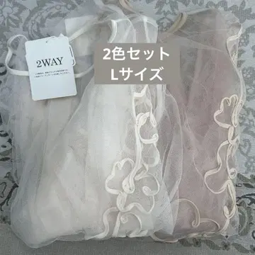 시마무라 yuu 2WAY 꽃무늬 자수 튤 블라우스 시어 미사용 새상품