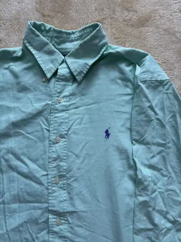 Ralph Lauren 클래식 핏 긴팔 셔츠 민트 그린 구제 의류