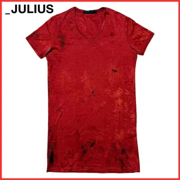 MA JULIUS 무라 염색 롱 티셔츠 레드 1