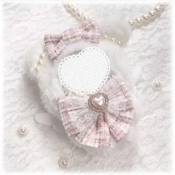 봉제 의류 10cm~11cm 곰돌이 귀 트위드 핑크