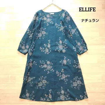 ELLIFE 엘리페 린넨 꽃무늬 자수 원피스 F 내추럴