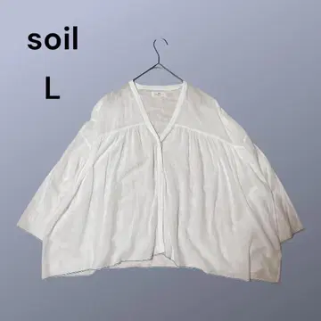소일 soil 코튼 보일 개더 와이드 셔츠 블루 라인 화이트