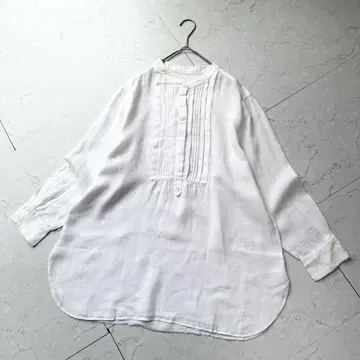23구 리베코 밴드 카라 턱 블라우스 48 4XL 린넨