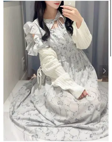evelyn 튤립 패턴 롱 OP