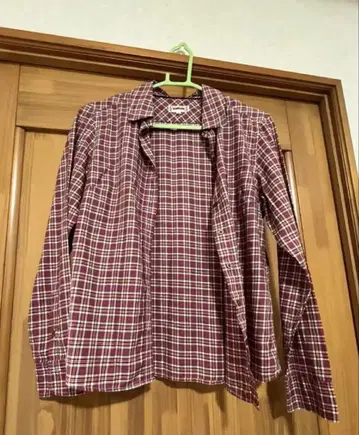 맥레거 빨간색 체크 무늬 긴팔 셔츠 M